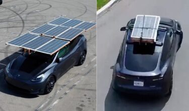 Slika od Pogon na sunce: Na krov svoje Tesle ugradio je solarne panele