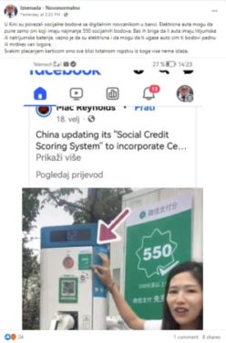 Slika od Snimka ne dokazuje da je u Kini punjenje automobila vezano uz sustav društvenih bodova