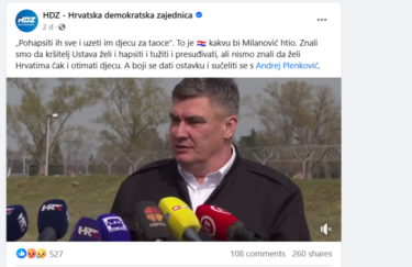 Slika od HDZ-ova dezinformacija da je Zoran Milanović najavio otimanje djece proširila se društvenim mrežama