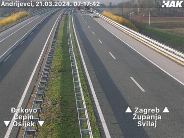Slika od Na cestama moguća poledica. Na autocesti A5 u smjeru Osijeka dogodila se nesreća