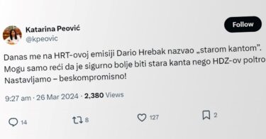 Slika od Peović: Danas me Hrebak nazvao starom kantom