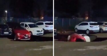 Slika od VIDEO Golema rupa u Rimu progutala dva auta, pogledajte