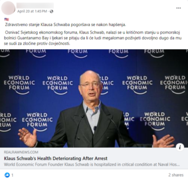 Slika od Čelnik Svjetskog ekonomskog forum Klaus Schwab nije uhićen, a ni hospitaliziran