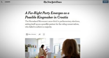 Slika od New York Times: Stranka krajnje desnice bi mogla odlučiti hrvatske izbore