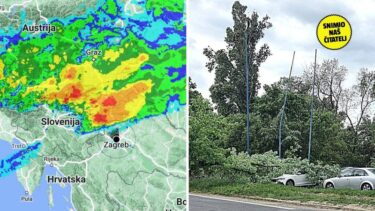 Slika od Pogledajte nevrijeme koje stiže u Hrvatsku: Moguće i jače oluje. U Zagrebu je drvo palo na auto