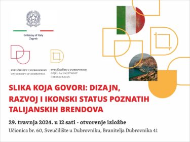 Slika od Sveučilište u Dubrovniku poziva na otvaranje izložbe “Slika koja govori: dizajn, razvoj i ikonski status poznatih talijanskih brendova”