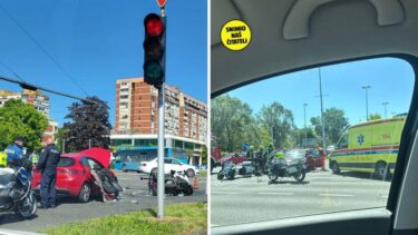 Slika od VIDEO Teška nesreća u Novom Zagrebu: Sudarili se policijski motocikl i auto, stigle i Hitne