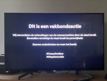 Slika od Belgijska TV usred izraelskog nastupa na Eurosongu prikazala ovu poruku