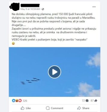 Slika od Francuski piloti su na nebu iznad Marseillea napravili francusku, a ne rusku zastavu