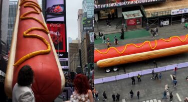 Slika od Ogromna skulptura hot doga nedavno je osvanula na Times Squareu, ovo je razlog