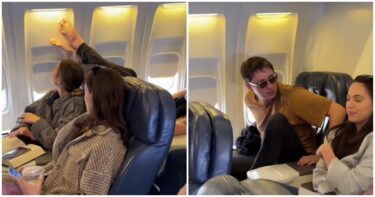 Slika od VIDEO Tip u avionu stavio noge pored putnice, pogledajte kako mu se osvetila