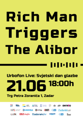 Slika od Na Trgu Petra Zoranića predstavit će se zadarski bendovi Rich Man i Triggers te kninski bend The Alibor. Poslušajte ih…
