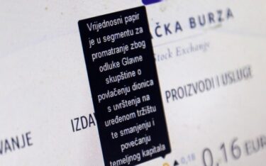 Slika od Privremeno obustavljeno trgovanje na Zagrebačkoj burzi