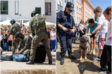 Slika od Riječki policajci na djelu: Policijski psi, specijalci i akcija uživo oduševili mališane ispred OŠ Nikola Tesla!