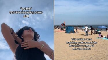 Slika od Uhvatila muškarca kako tajno snima njezina stopala na plaži. Njezina reakcija je hit: To, curo!