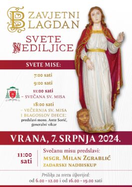 Slika od U Vrani se u nedjelju slavi zavjetni blagdan sv. Nediljice koji tradicionalno okuplja tisuće hodočasnika iz cijele Zadarske nadbiskupije