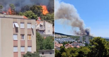 Slika od Iznad Šibenika izbio požar. Blizu kuća je, zatvorena magistrala