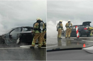 Slika od DRAMA NA AUTOCESTI! BMW planuo na A1 kod Karlovca u smjeru Zagreba