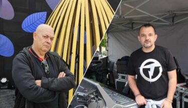 Slika od Dubravko Mataković scenograf, Branimir Jovanovac glazbeni producent svečanosti otvorenja Vinkovačkih jeseni