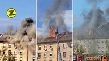 Slika od FOTO Drama u Zagrebu: Gorjela zgrada, ozlijeđen je vatrogasac! Crepovi padali po automobilima