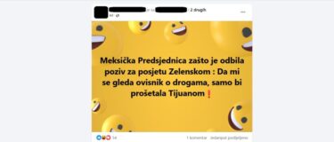 Slika od Izabrana predsjednica Meksika nije odbila posjet Ukrajini jer nije željela gledati ovisnika Zelenskog