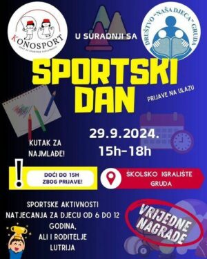 Slika od Prvi sportski dan u nedjelju na Grudi! Roditelji, povedite djecu i prijavite se za natjecanja