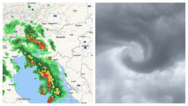 Slika od Radarske snimke pokazuju kretanje oluje, bit će žestoko. Pogledajte fascinantni vrtlog u Istri