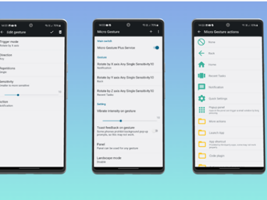 Slika od Micro Gesture – koristi ugrađeni žiroskop da bi omogućio izvršavanje različitih radnji na smartfonu